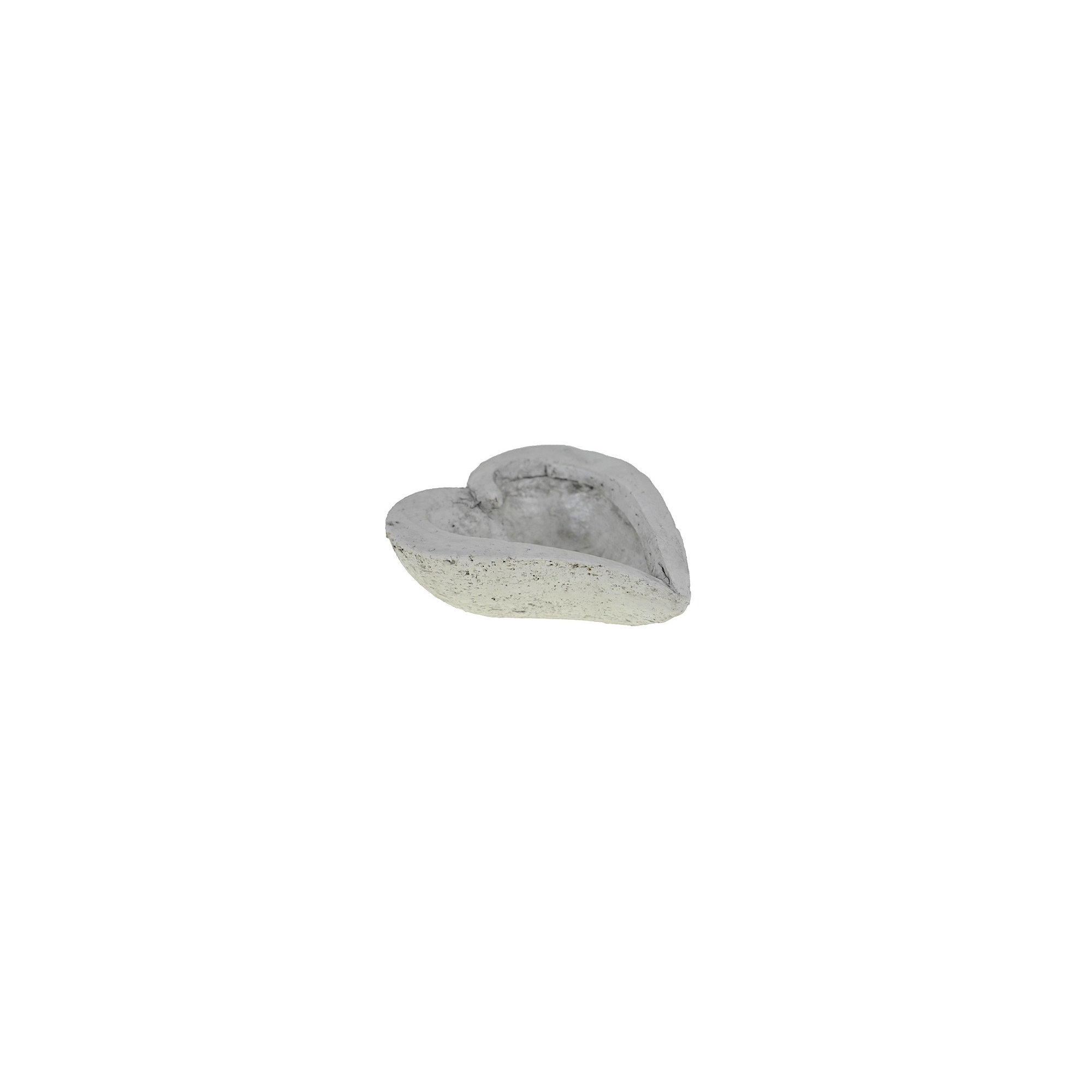 Tál kő szív forma 14*12,5cm fehér
