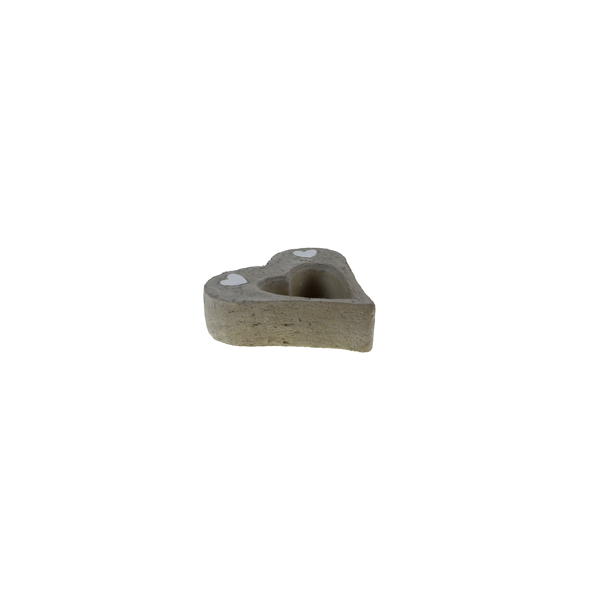 Tál kő szív forma 18*16*H5cm mosott fehér