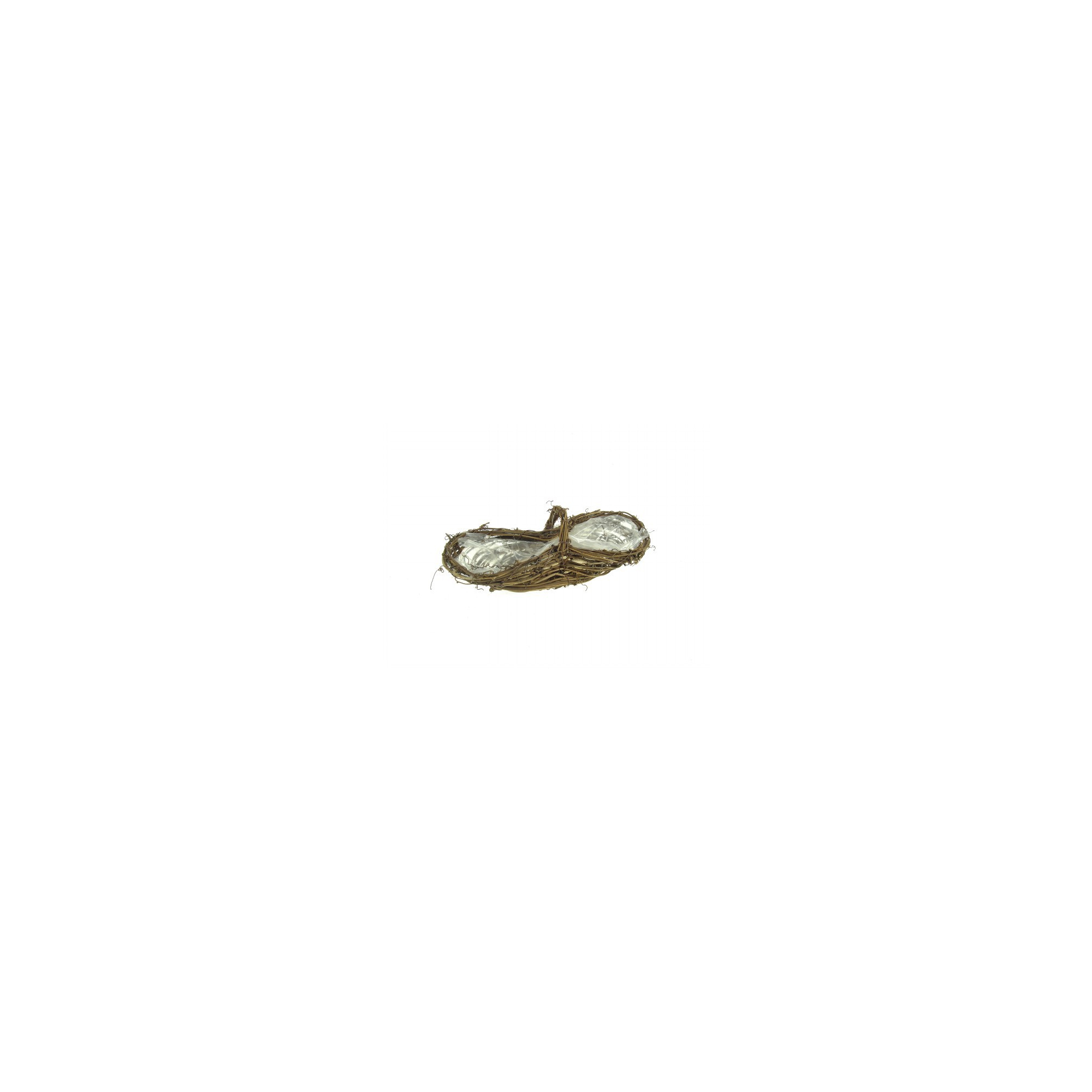 Tál szőlővessző ovális 24*10cm füllel, osztott natúr
