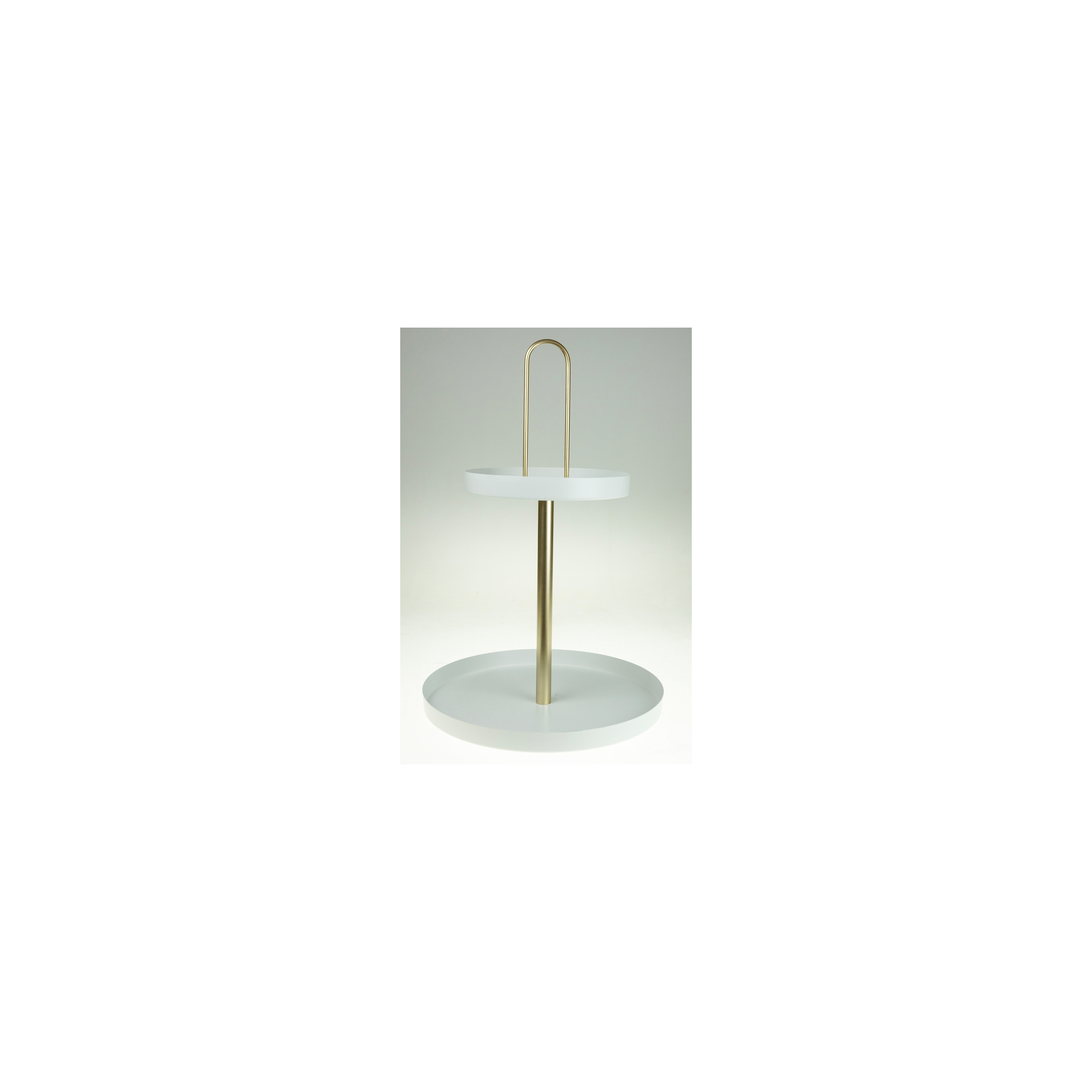 Tálaló fém 2részes 30*45cm fehér/arany