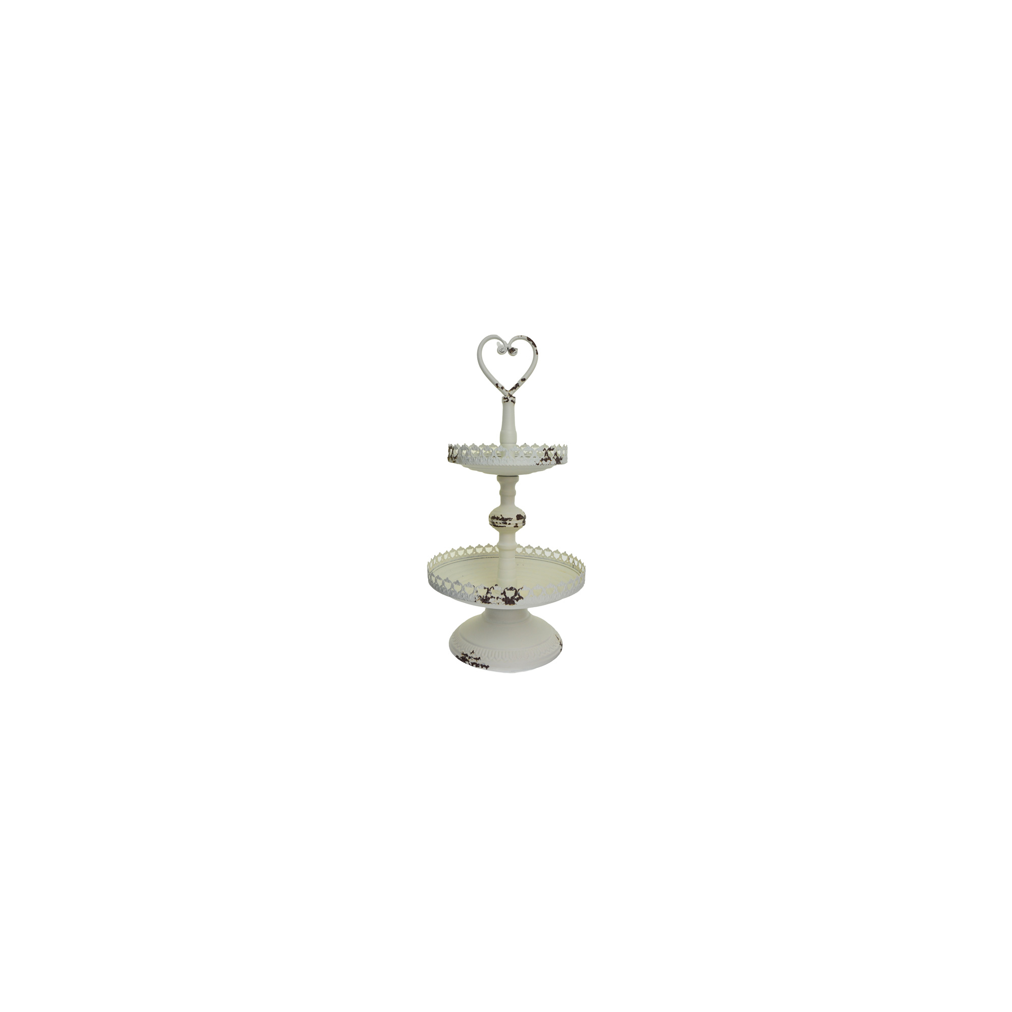 Tálca fém D21*24CM 2szintes fehér