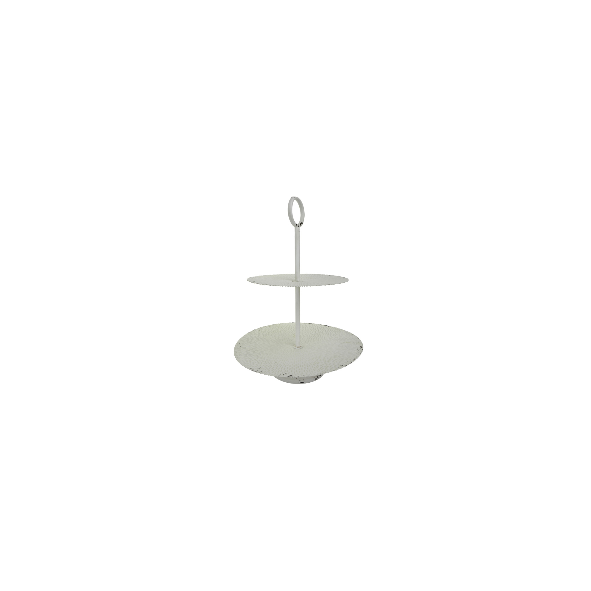 Tálca fém D35*49CM 2 szintes fehér