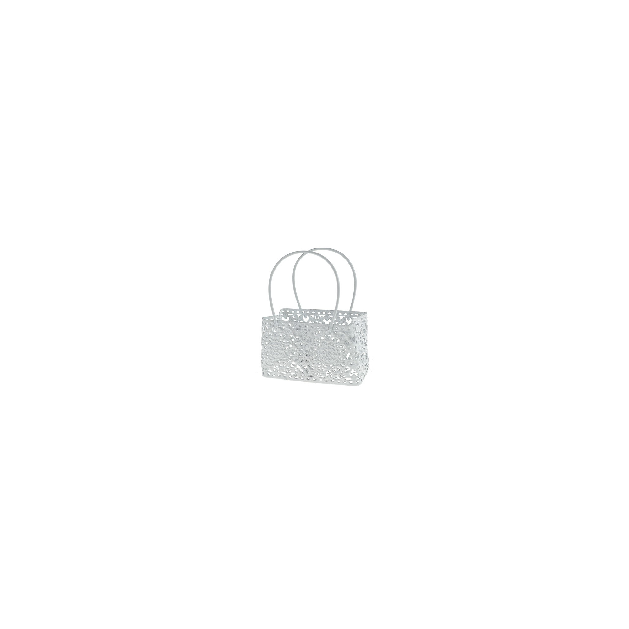 Táska fém 5*4*8cm fehér