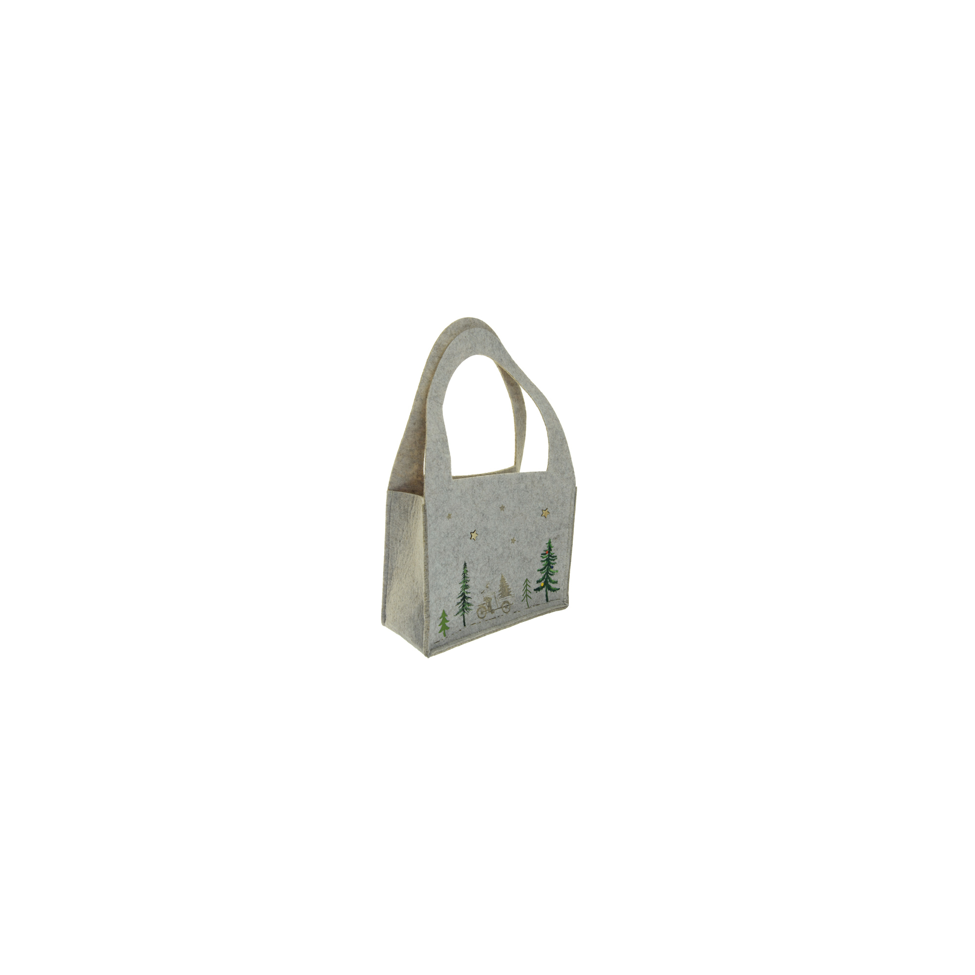 Táska filc 22*10*16cm nagy füllel szürke