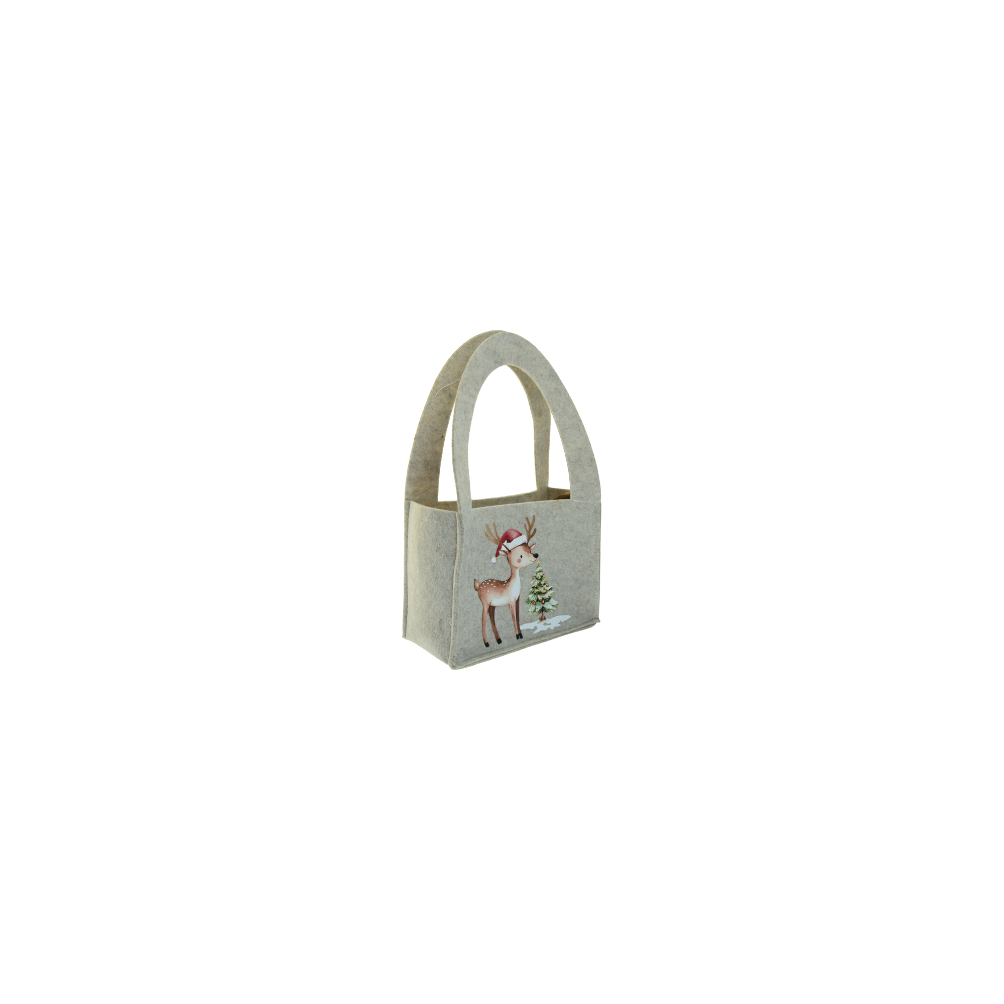 Táska filc 24*10*35cm szarvassal nagy füllel szürke