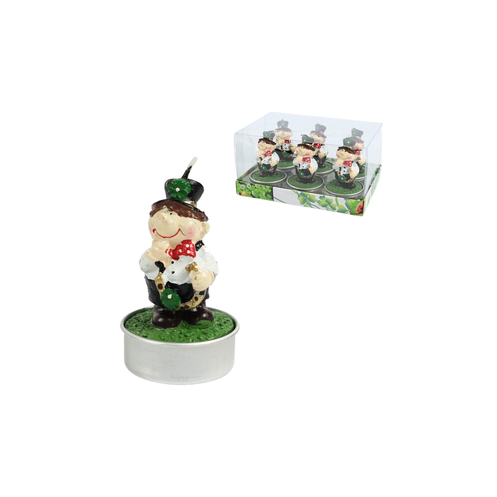 Teamécses kéményseprő 6,5cm s/6 zöld