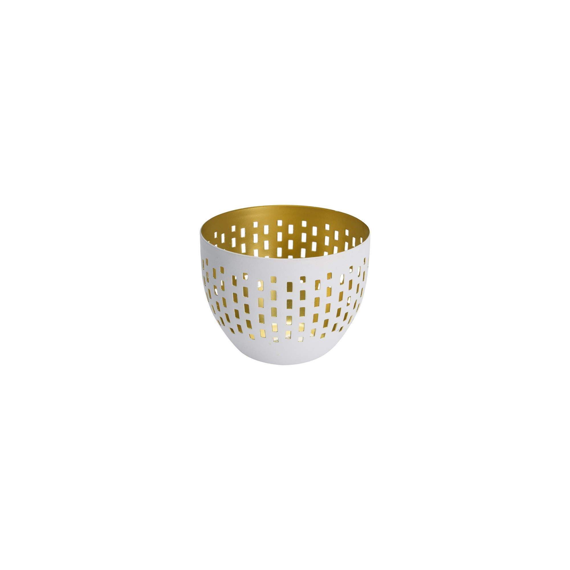 Teamécsestartó fém 8*10cm arany-fehér