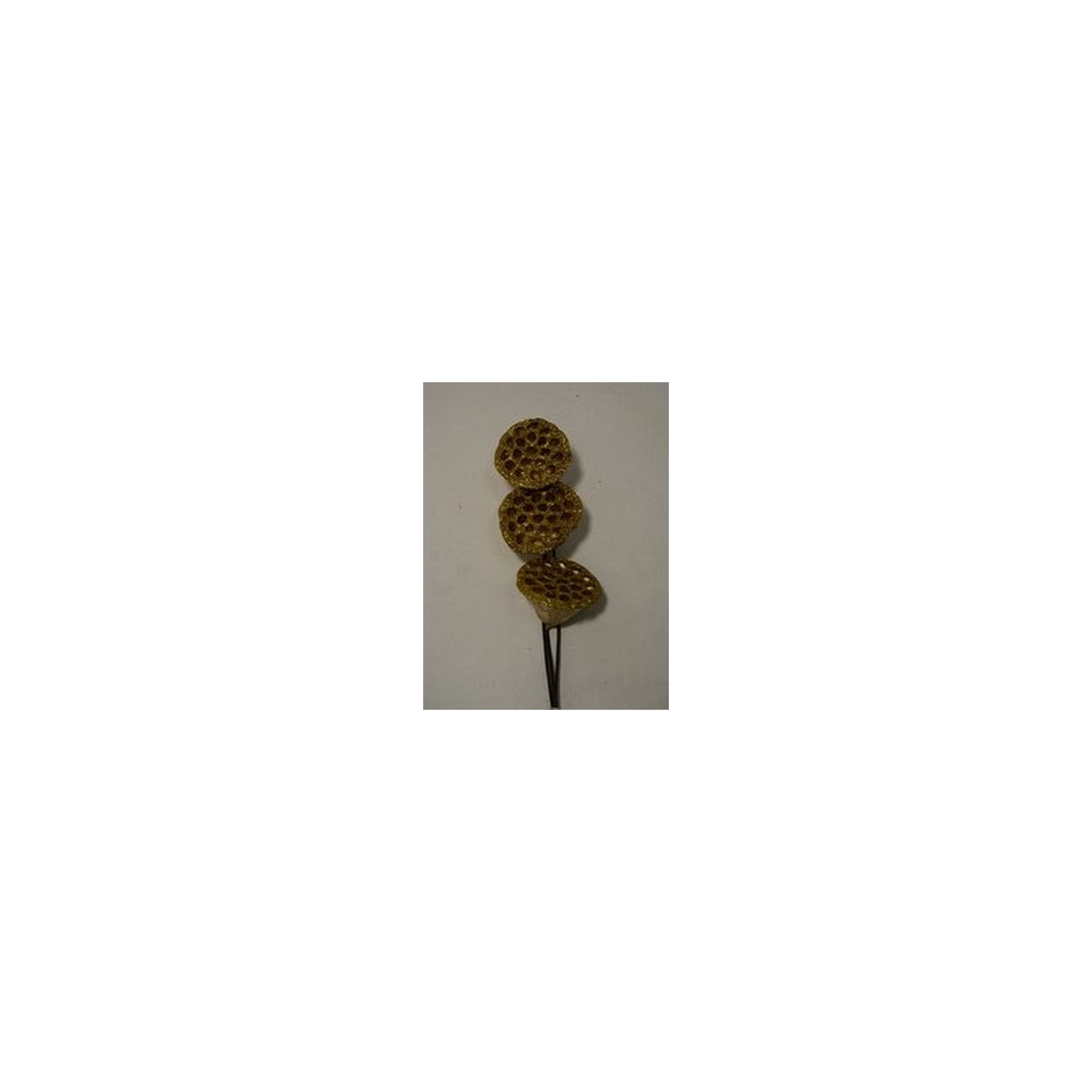 Termés lótusz 45cm s/3 glitteres arany
