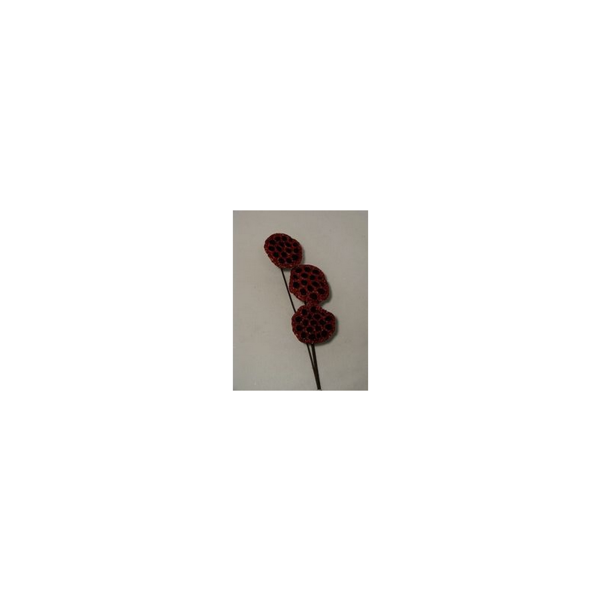 Termés lótusz 45cm s/3 glitteres piros