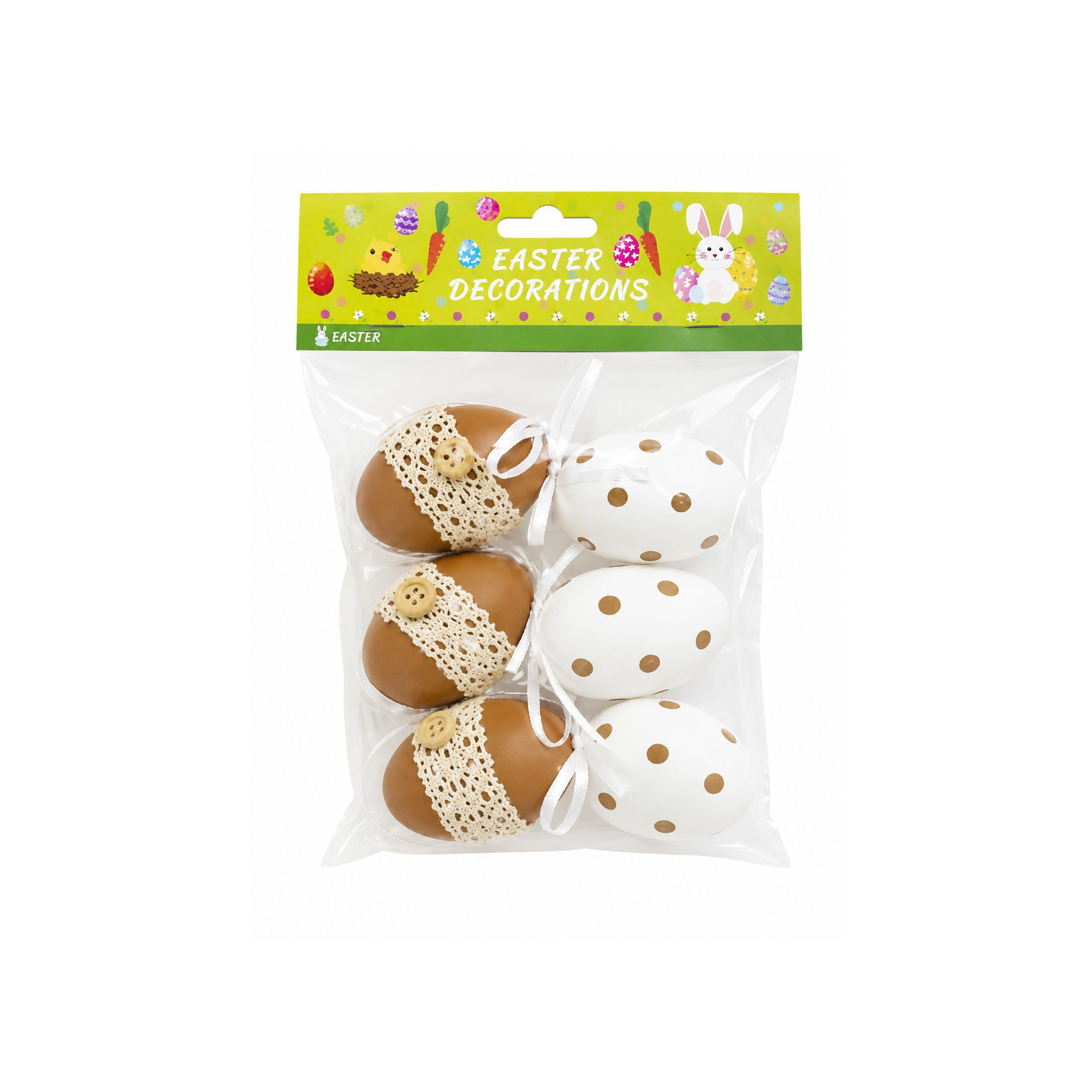 Tojás műanyag 6cm s/6 natúr/fehér