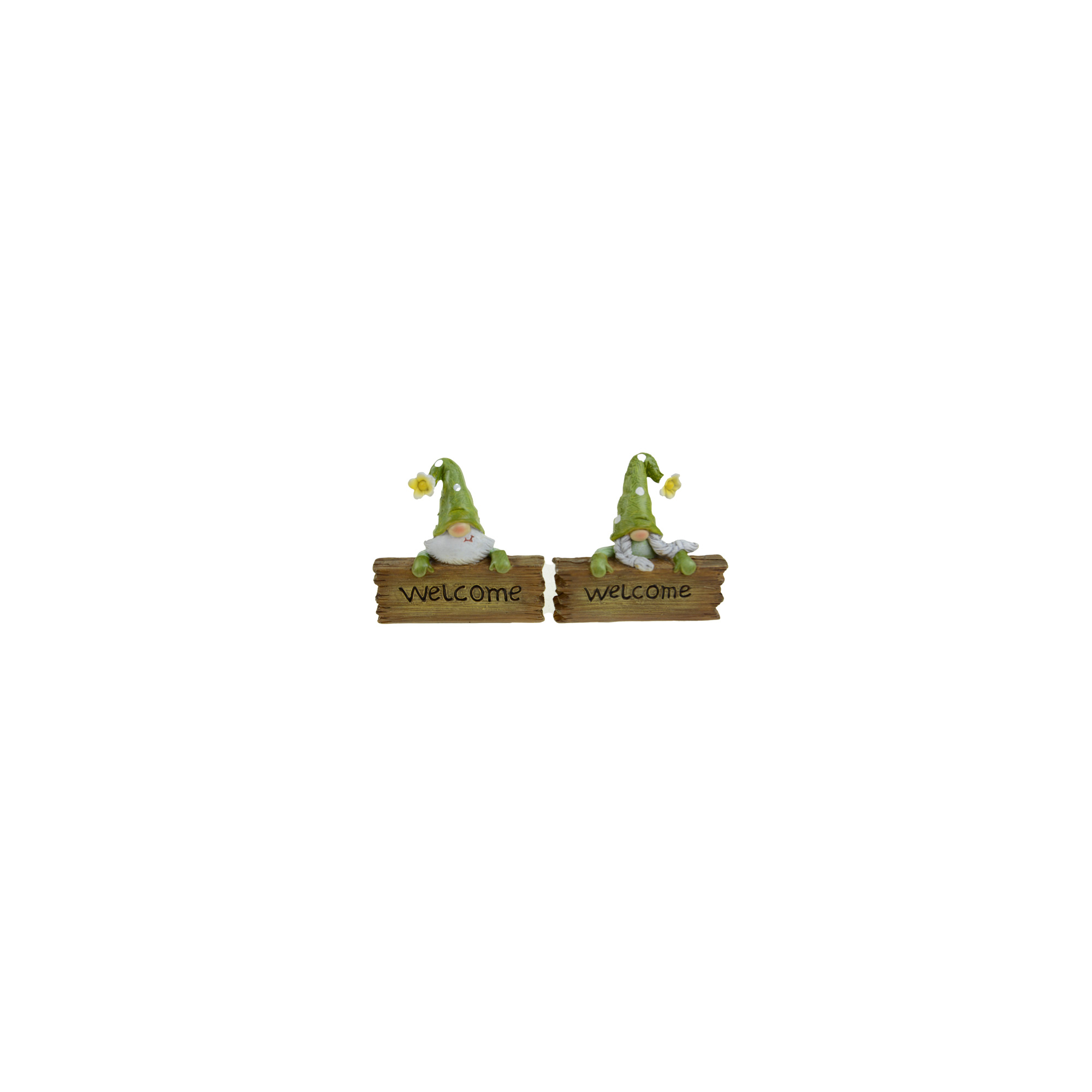 Figura törpe poly welcome 8*2*7cm 8*2*7cm 2féle zöld