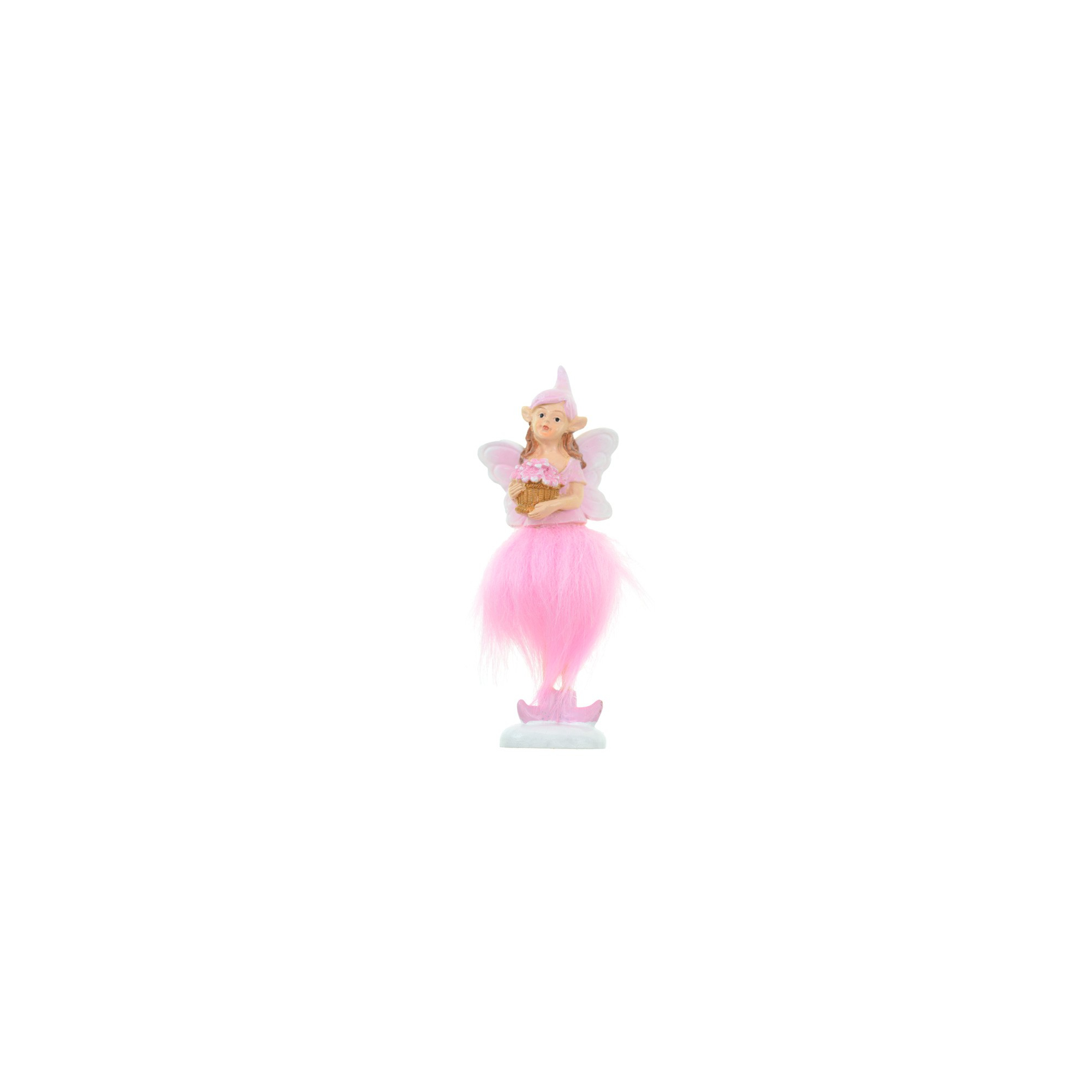 Figura tündér poly 13,3cm csokros rózsaszín