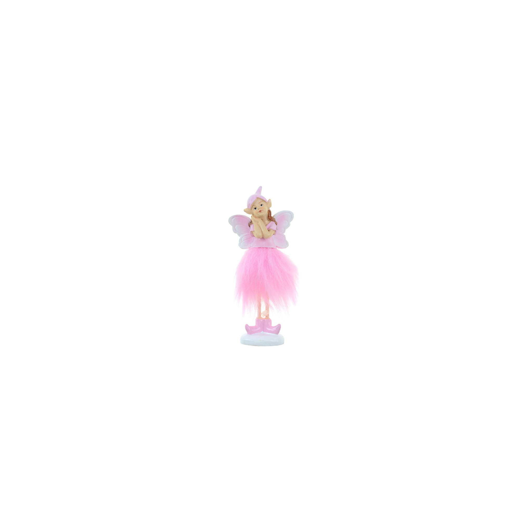 Figura tündér poly 13cm rózsaszín