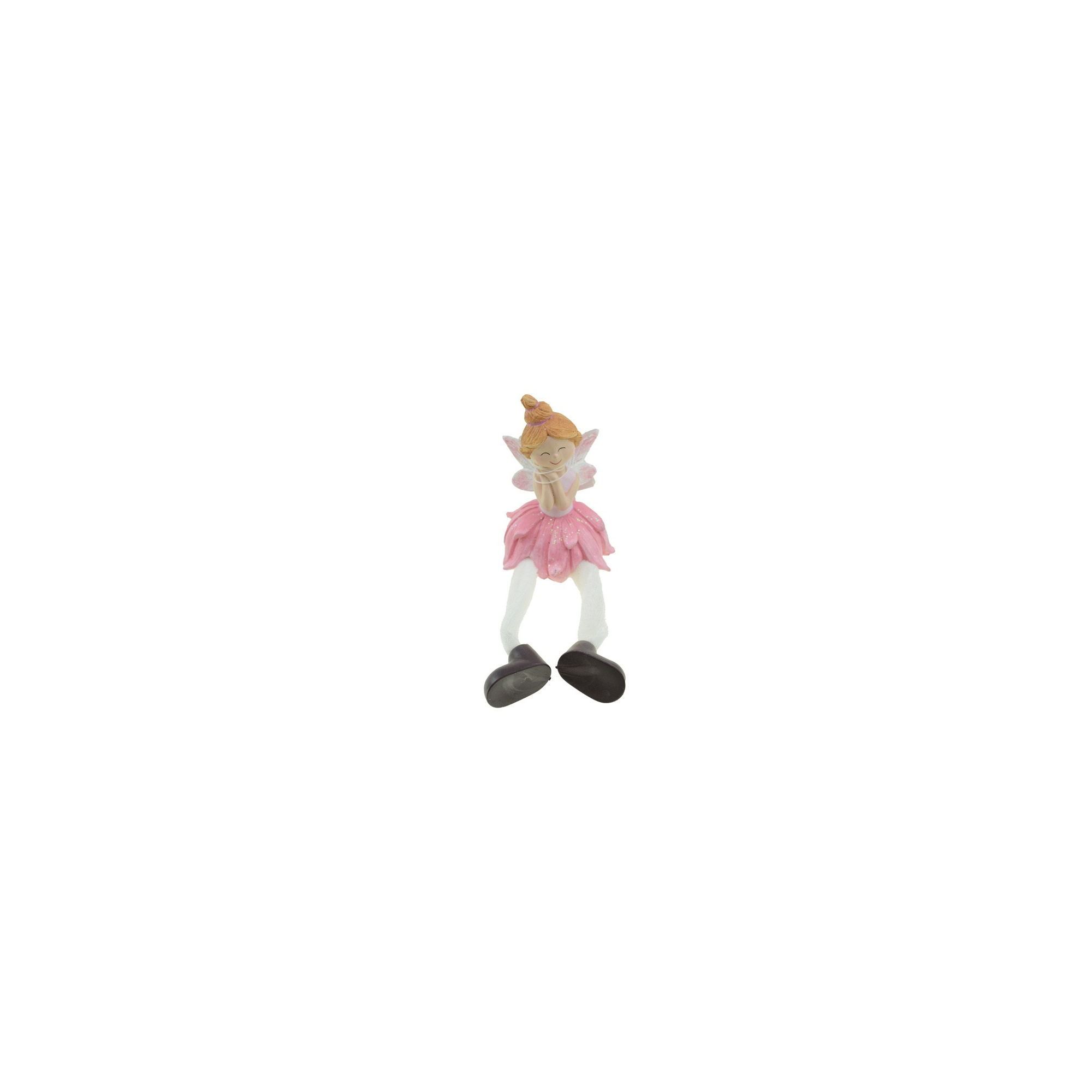 Figura tündér poly lógólábú 9cm rózsaszín