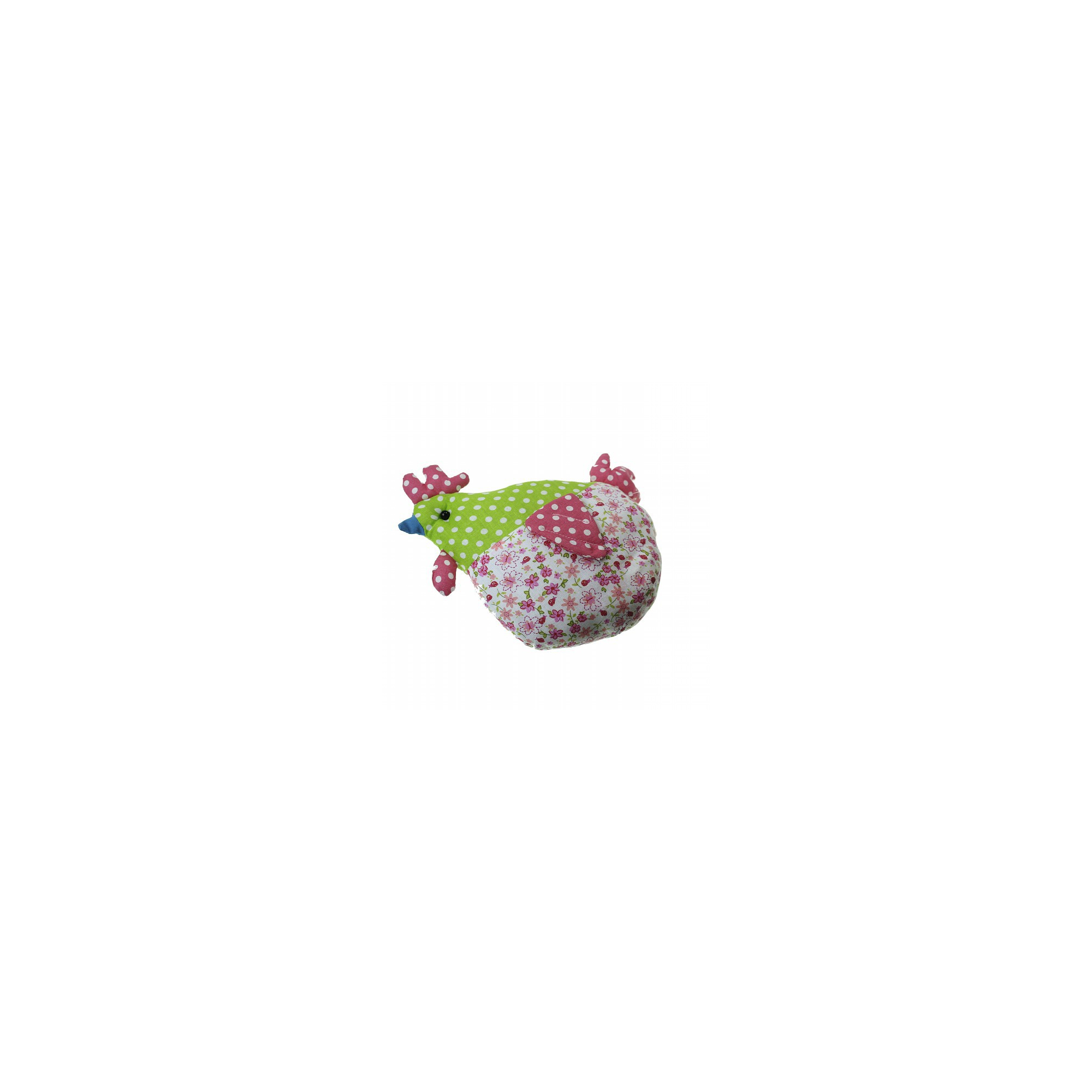 Tyúk textil pöttyös/virágos H25cm színes
