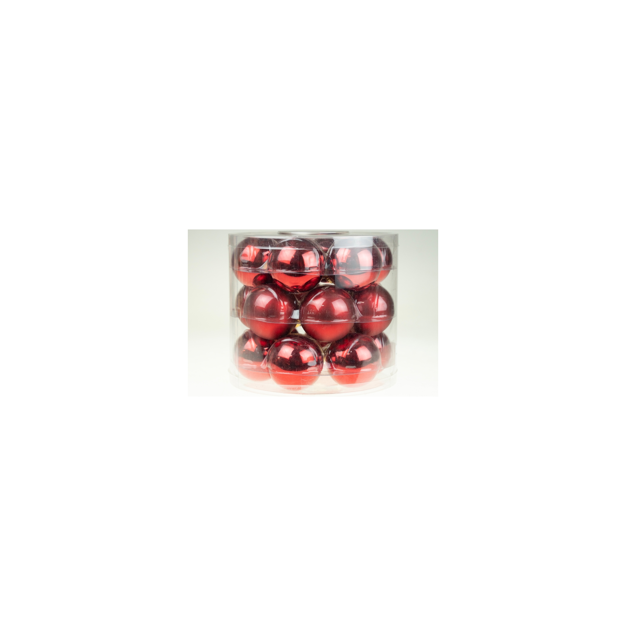 Üveggömb 6cm s/18 piros mix