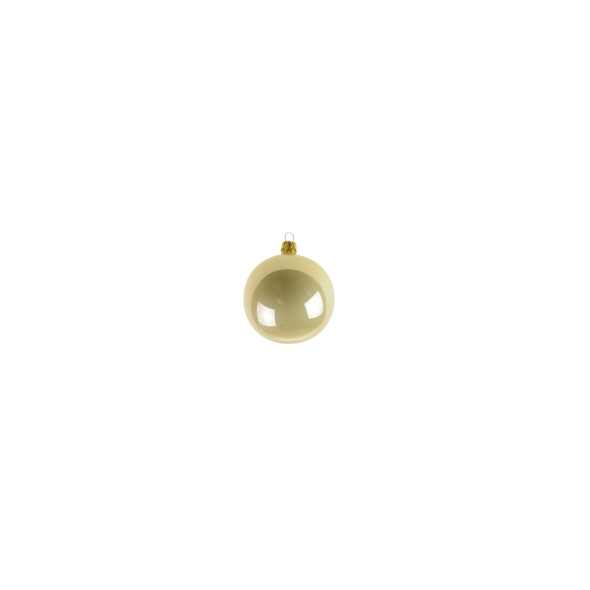 Üveggömb 8cm (db) pearl krém