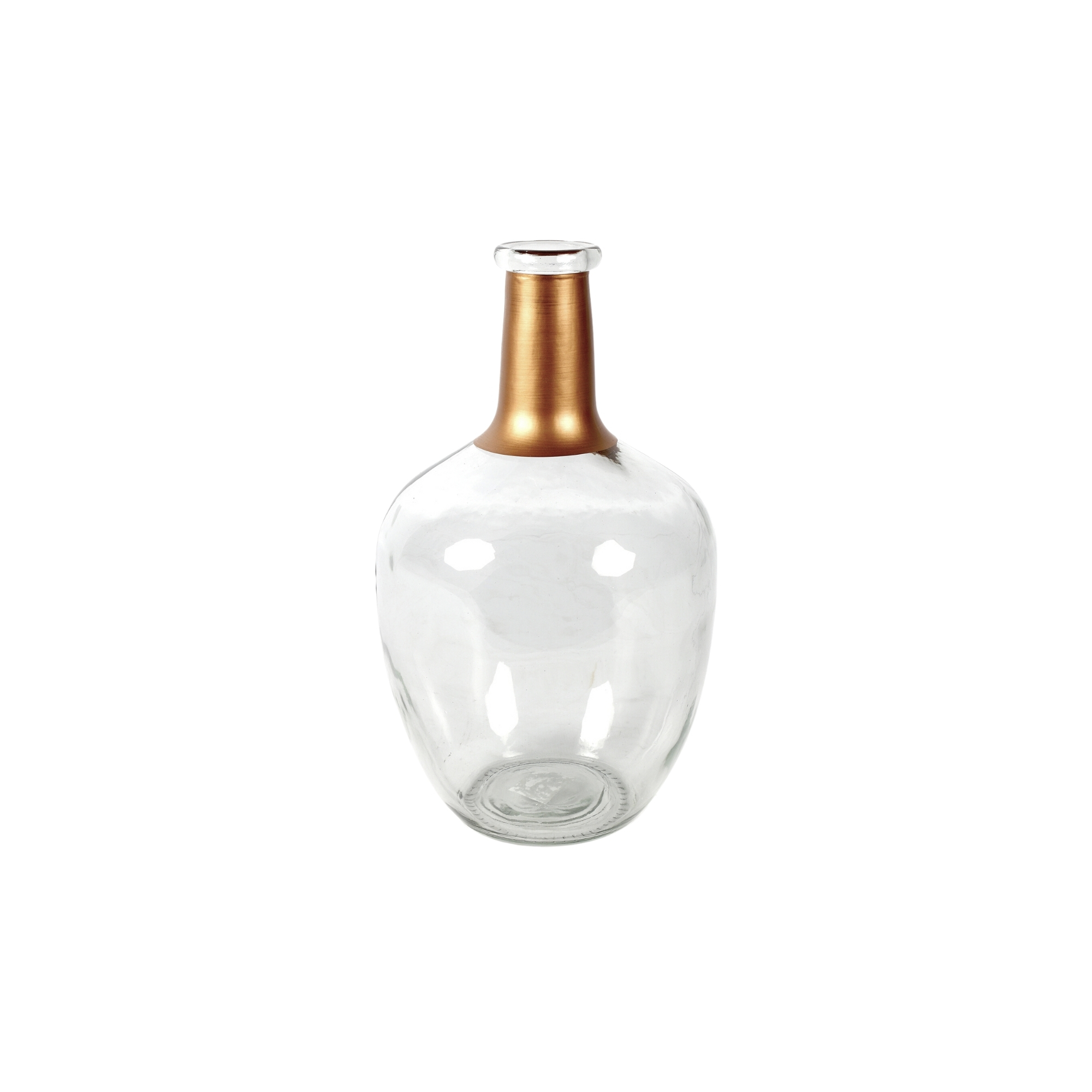 Váza üveg 30cm átlátszó/bronz