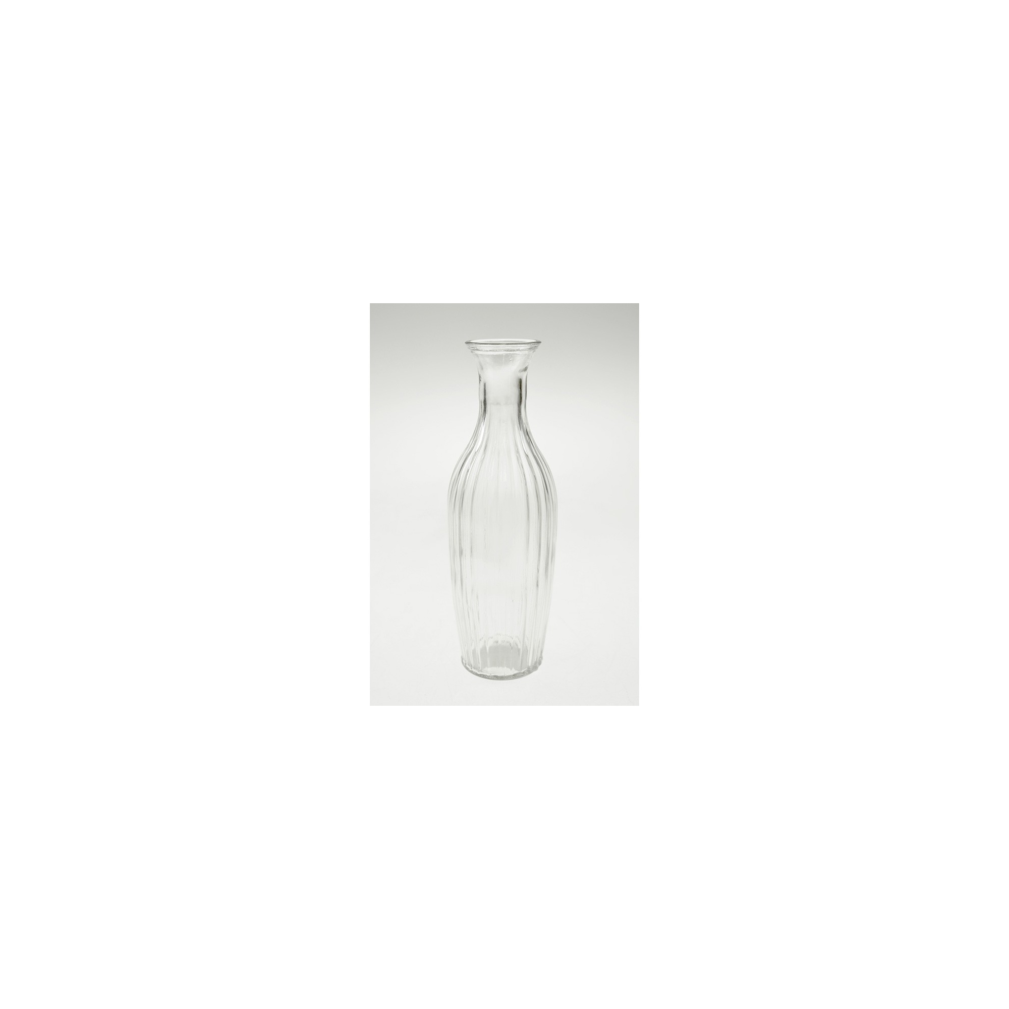 Váza üveg bordázott 7*23cm átlátszó