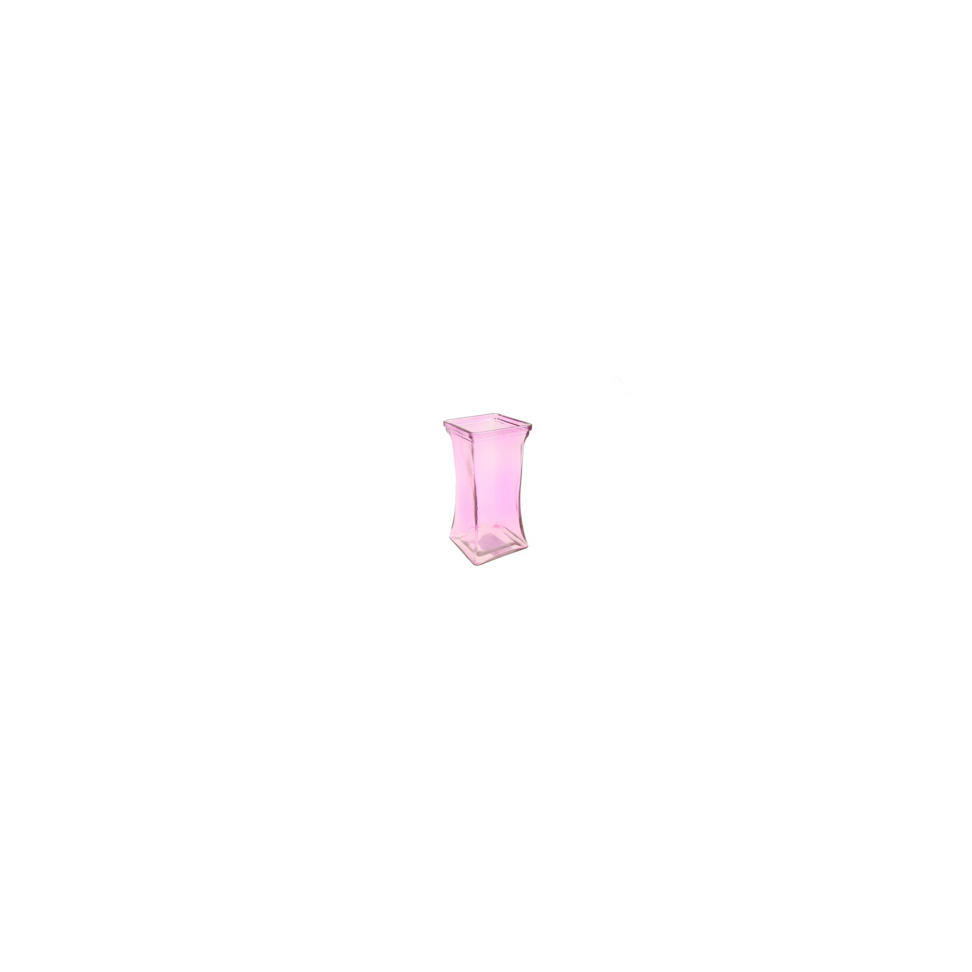 Váza üveg szögletes 8,5*8,5*17cm pink