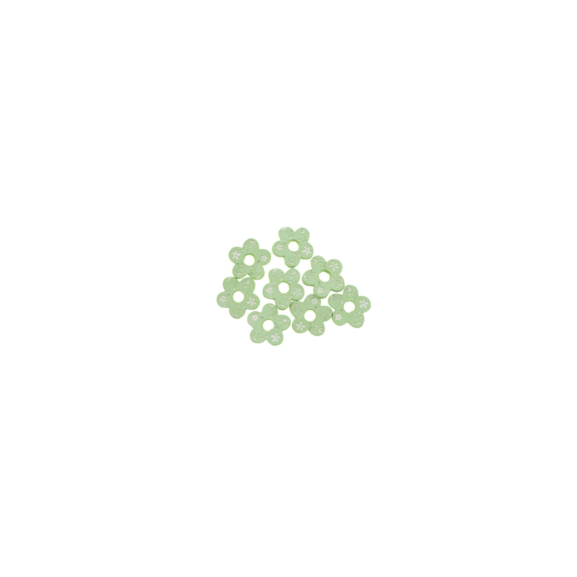 Virág poly 2,7cm s/8 zöld