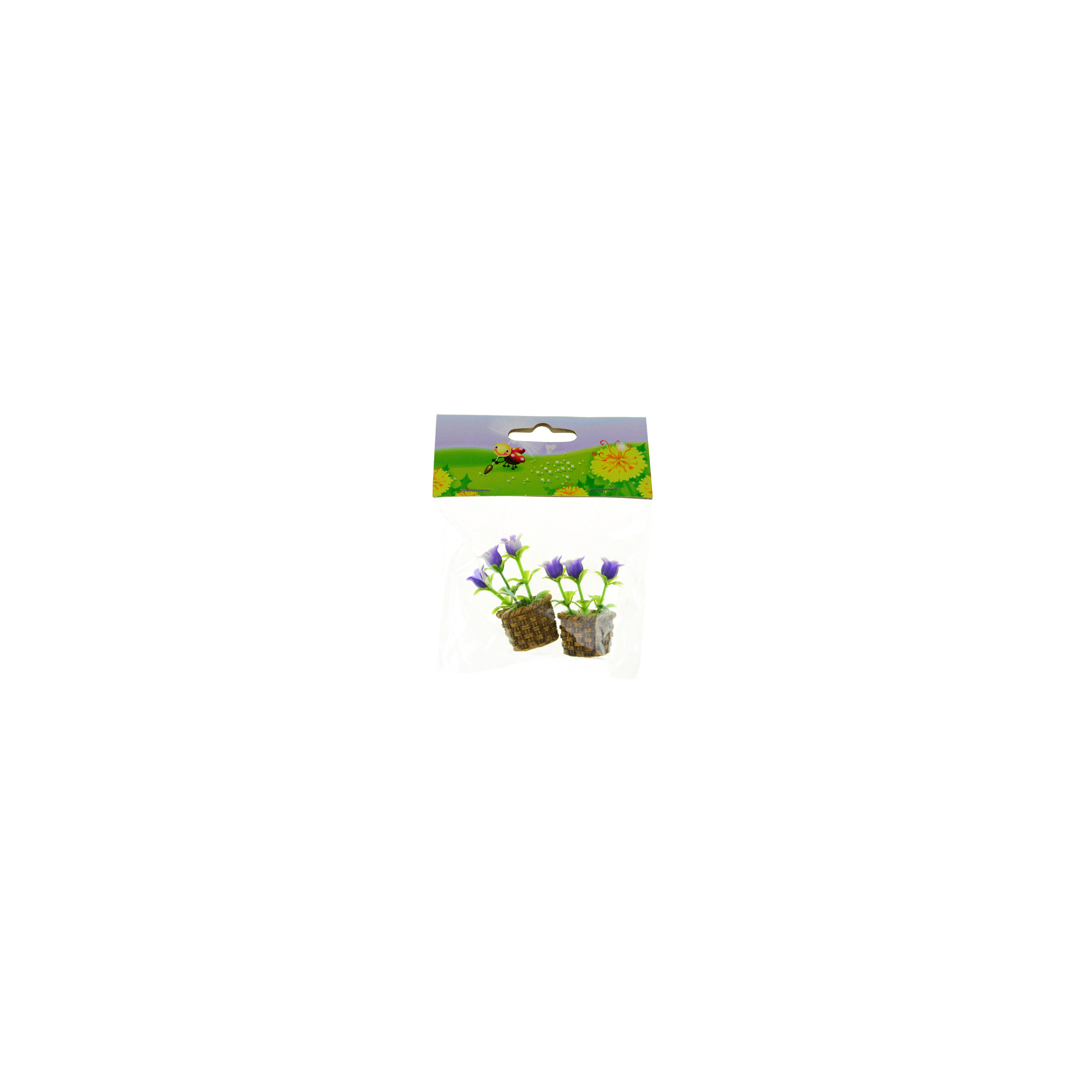 Figura virág poly 4,5cm s/2 kosárban lila