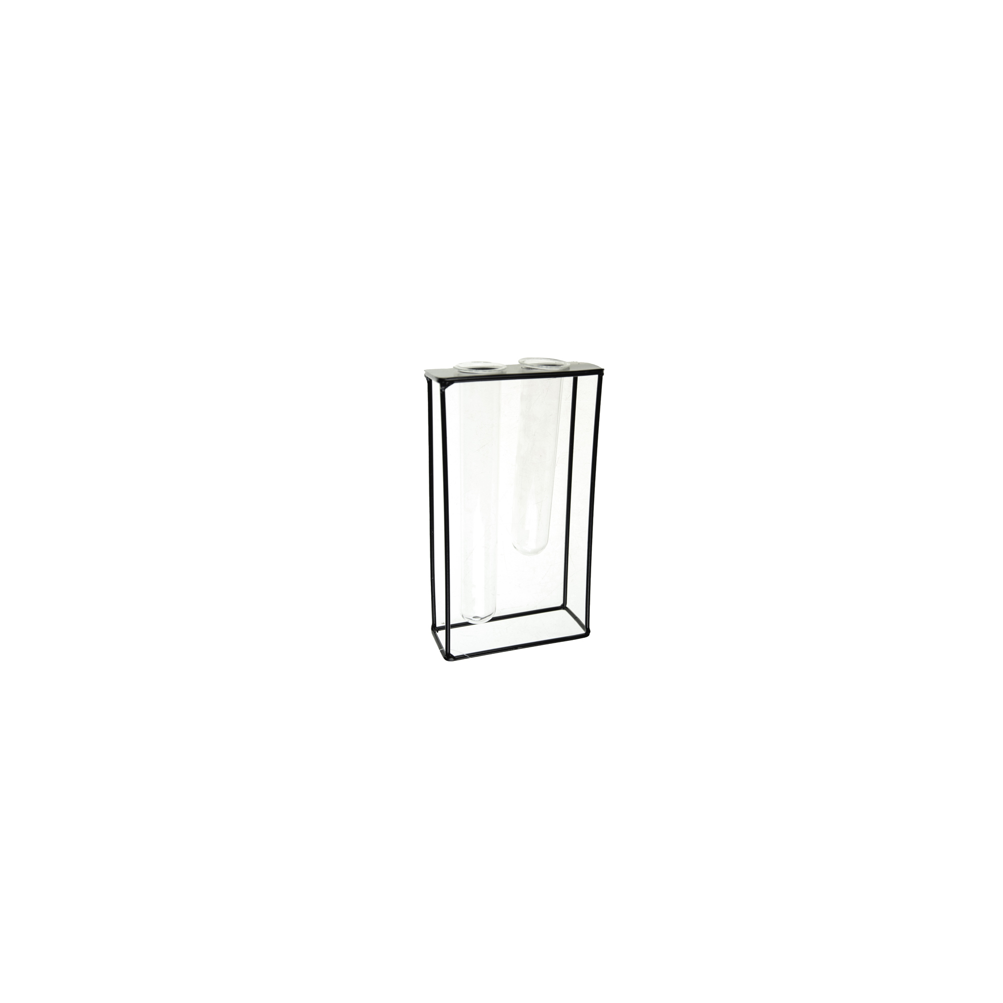 Virágállvány fém 20,5*5,2*12cm kémcsővel D3,8 H20/15