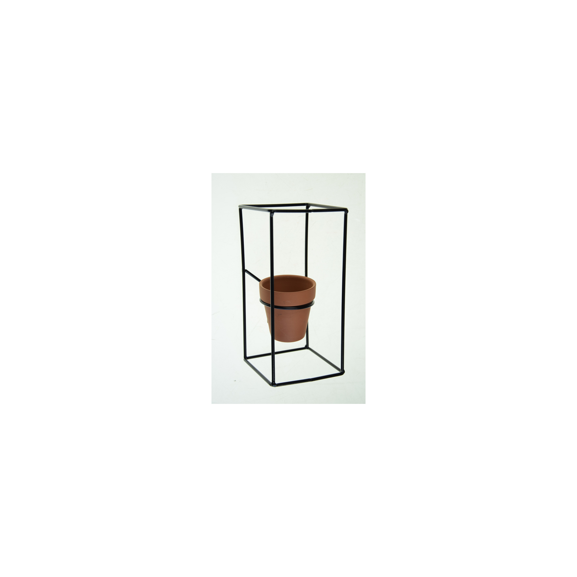 Virágállvány fém 9*9*18,5cm kerámia kaspóval D6,5 H6,5