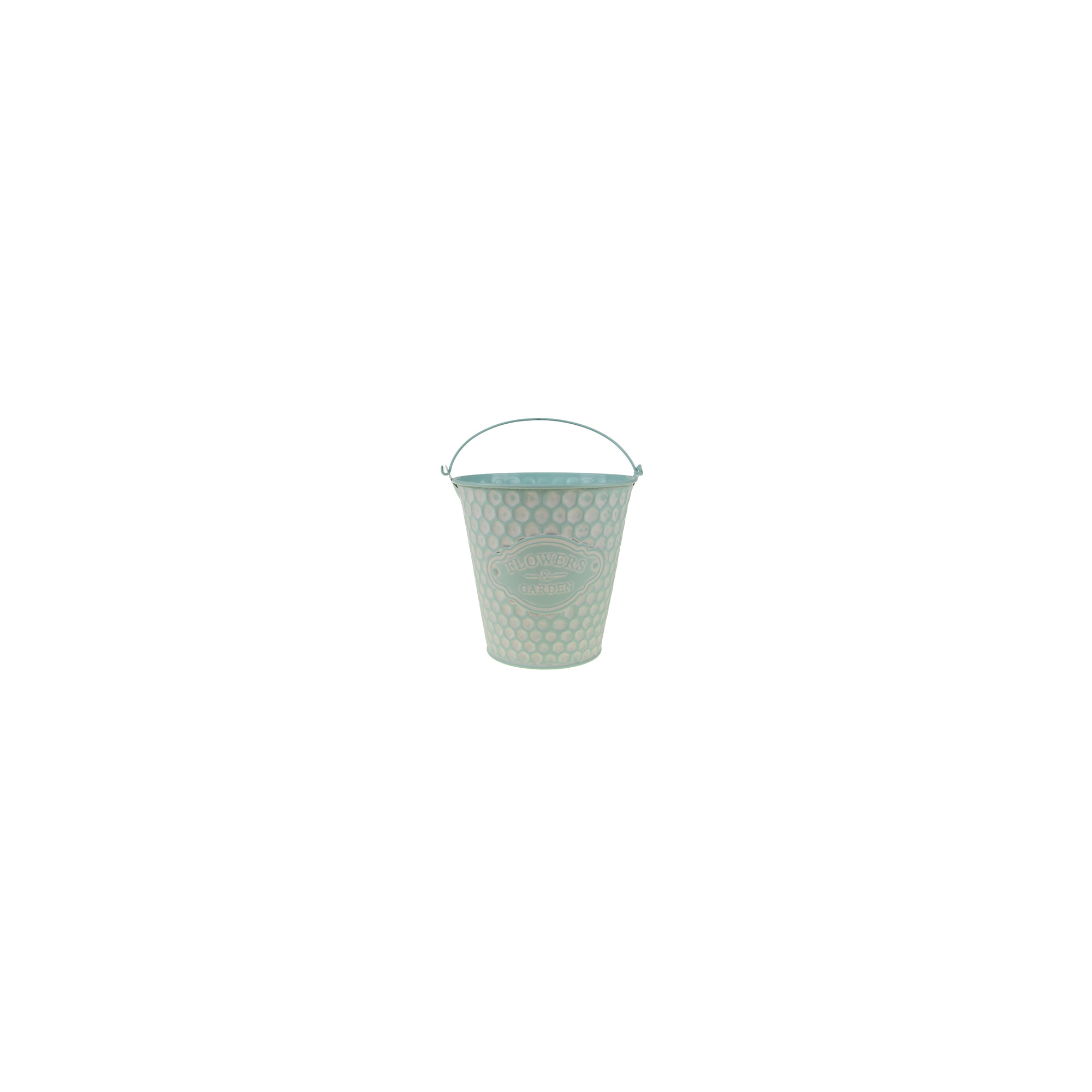 Vödör fém méhsejtmintás D15/10*H14.5CM kék