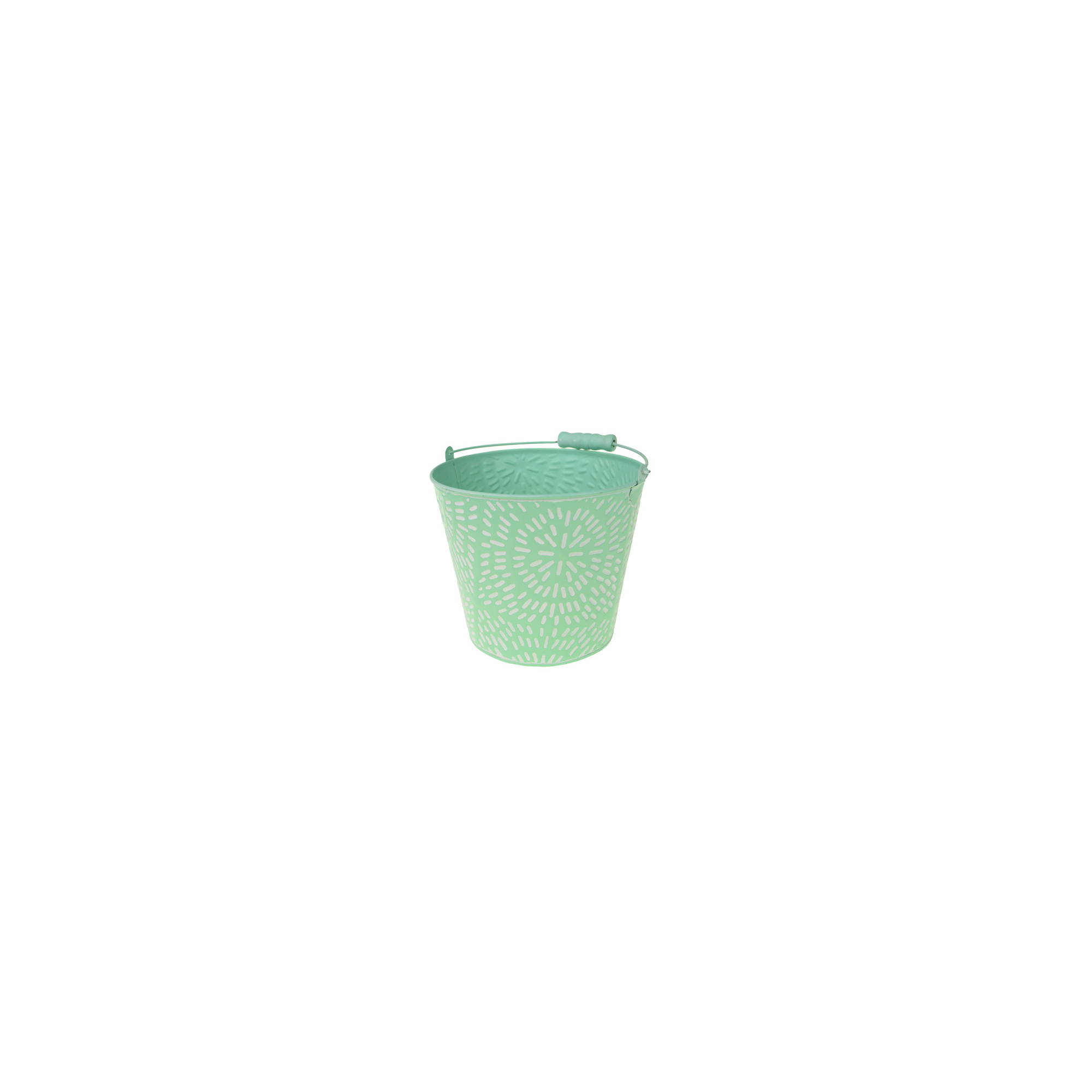 Vödör fém D19 H16/27cm mandala mintás zöld
