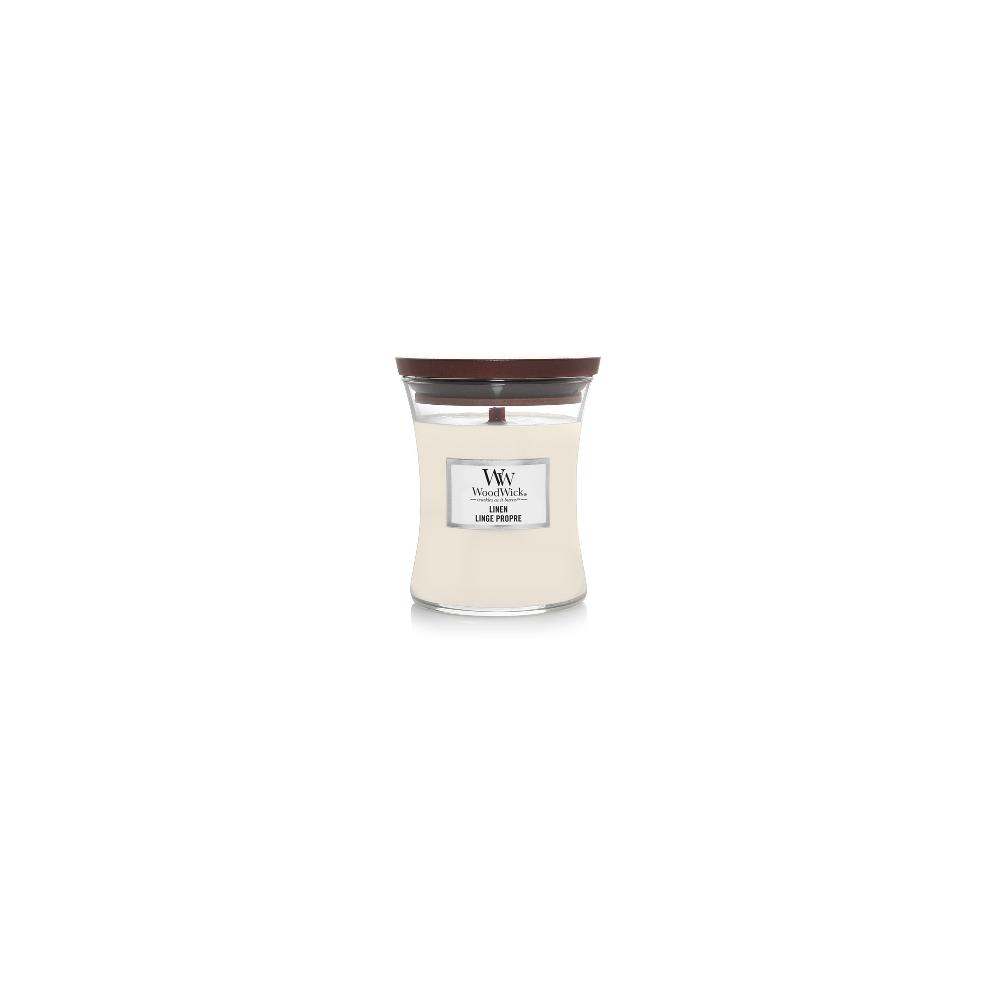 WoodWick illatgyertya közepes üveges 275g  Linen