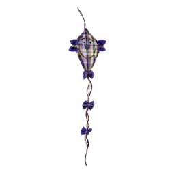 Papírsárkány textil kockás 60cm lila