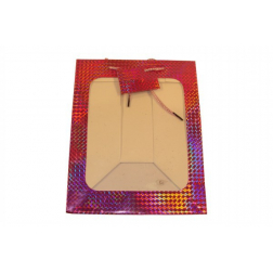 Ajándéktasak papír ablakos 20*25*15cm rózsaszín