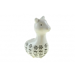 Figura alpaka kerámia mintás 11cm fehér