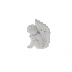 Angyal poly 6*9cm ülő fehér