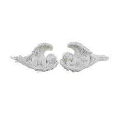 Figura angyal poly alvó 7*4cm s/2 fehér
