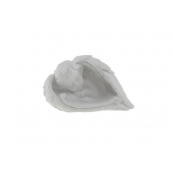 Angyal szárnyban gipsz 8cm fehér
