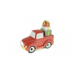 Figura autó poly 5cm csomagokkal piros