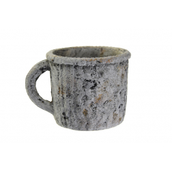 Bögre kő 14*11*9,5cm kötött mintás szürke