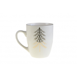 Bögre porcelán fenyőfás H8,3 H10 fehér