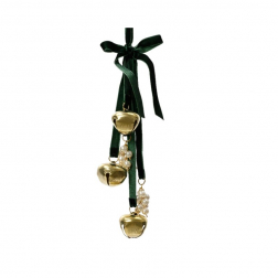 Csengő fém 30cm zöld/arany