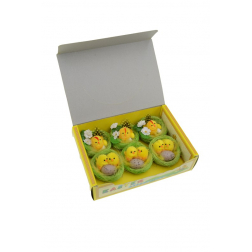 Figura csibe plüss 7cm s/6 fészekben sárga