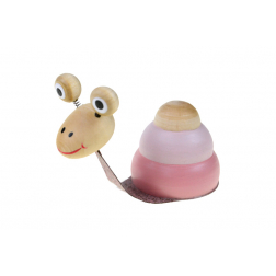 Figura csiga fa 9*4.5*7cm rózsaszín