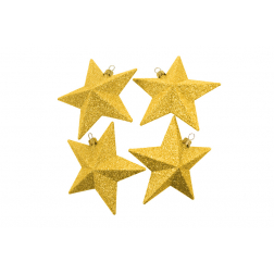 Csillag glitteres műa. 11cm s/4 arany