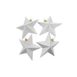 Csillag glitteres műa. 11cm s/4 ezüst