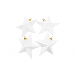 Csillag glitteres műa. 11cm s/4 fehér