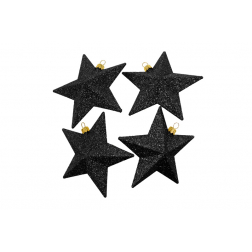 Csillag glitteres műa. 11cm s/4 fekete