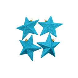 Csillag glitteres műa. 11cm s/4 türkiz