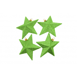 Csillag glitteres műa. 11cm s/4 v.zöld