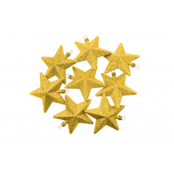 Csillag glitteres műa. 8cm s/8 arany